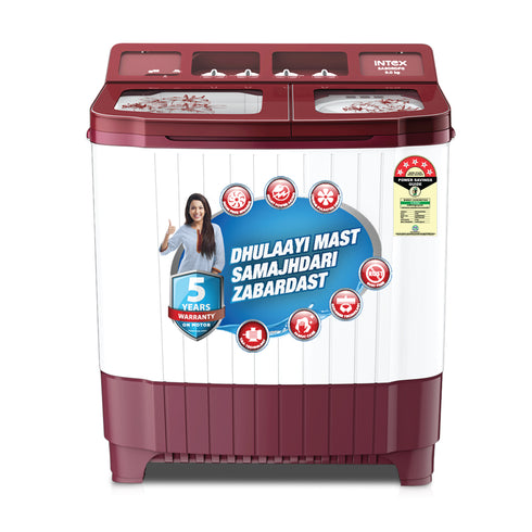 Intex 9 KG Semi-Automatic Washing Machine (Red & White) - SA90RDFG